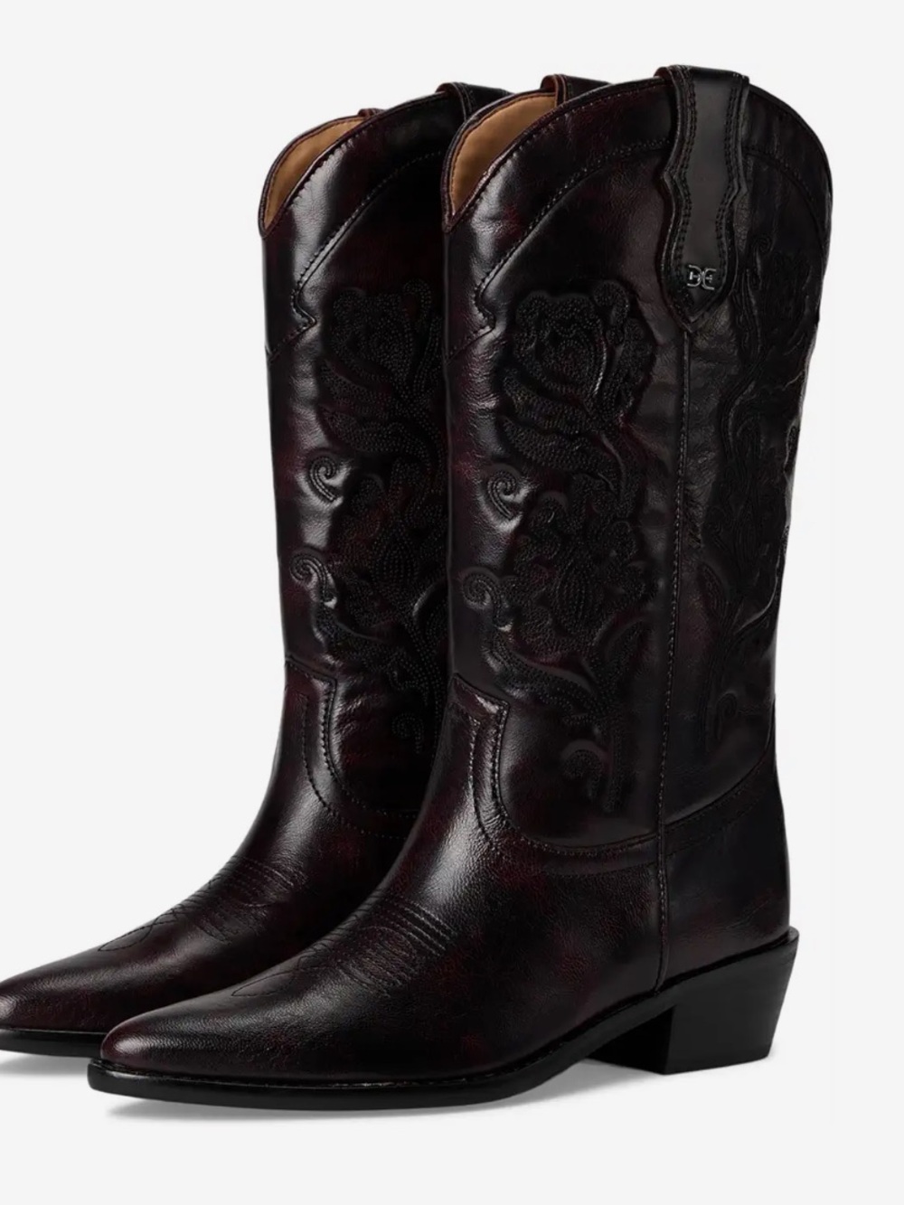 Sam Edelman rue Merlot leather western style boot